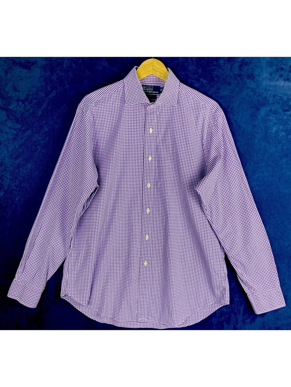 Vg Polo Ralph Lauren regent classic fit shirt Sz. 16 34/35 Purple/White Check